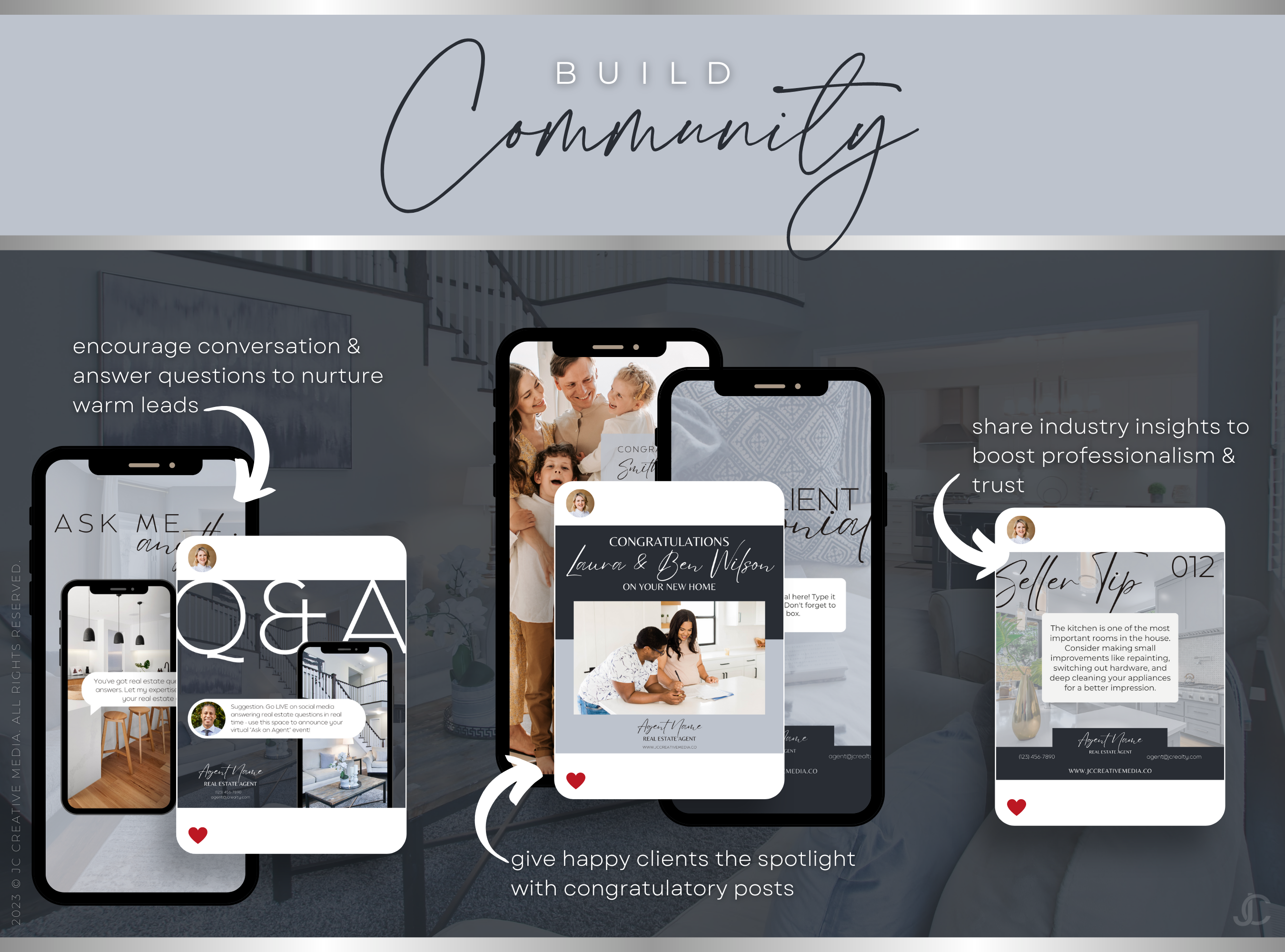 400+ Instagram Post & Story Templates for Real Estate Agents | Estate Collection™ Midnight Edition