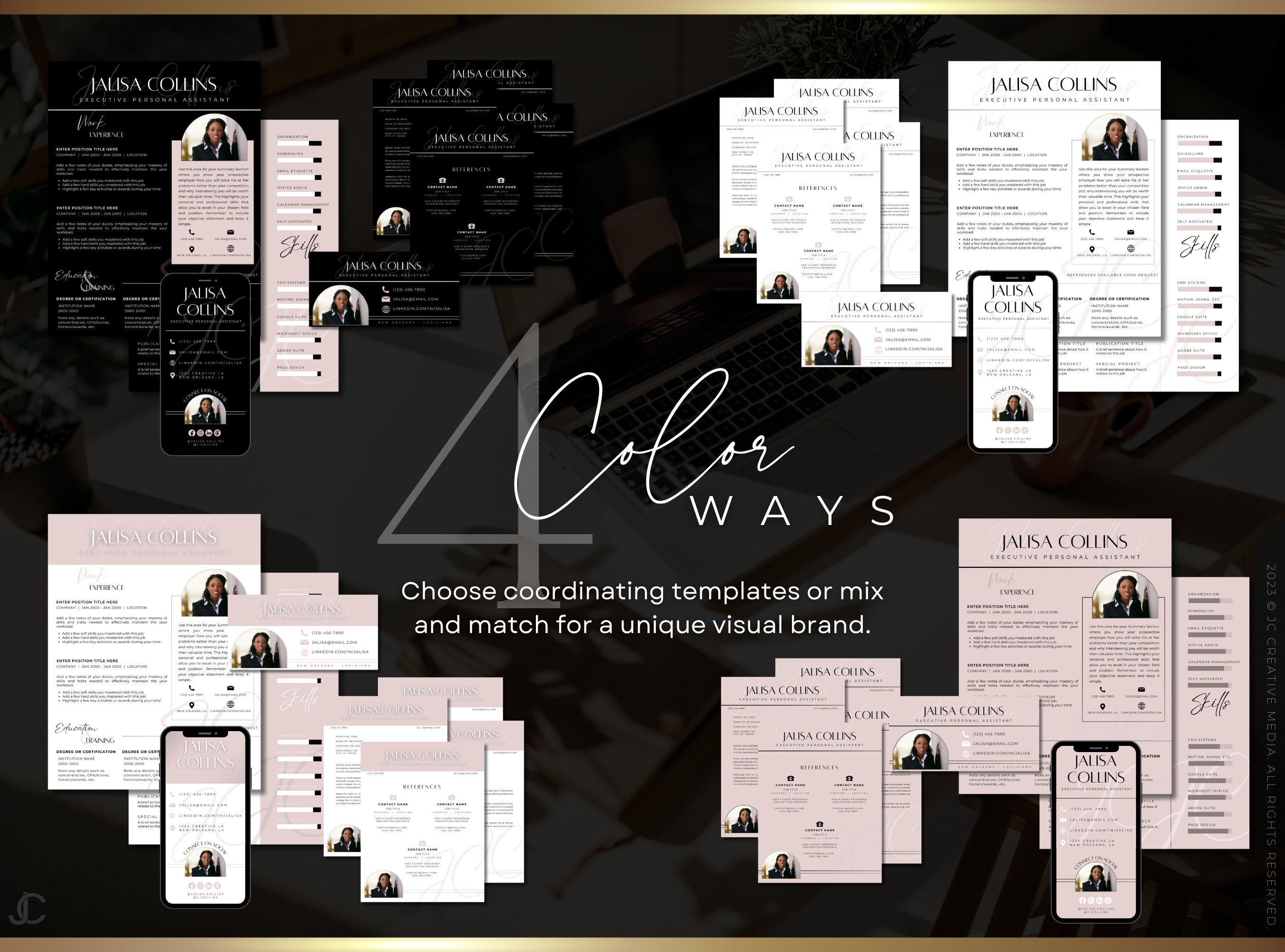 Designer Resume™ Suite (Canva Templates) | Elegance Collection™ Blush Edition