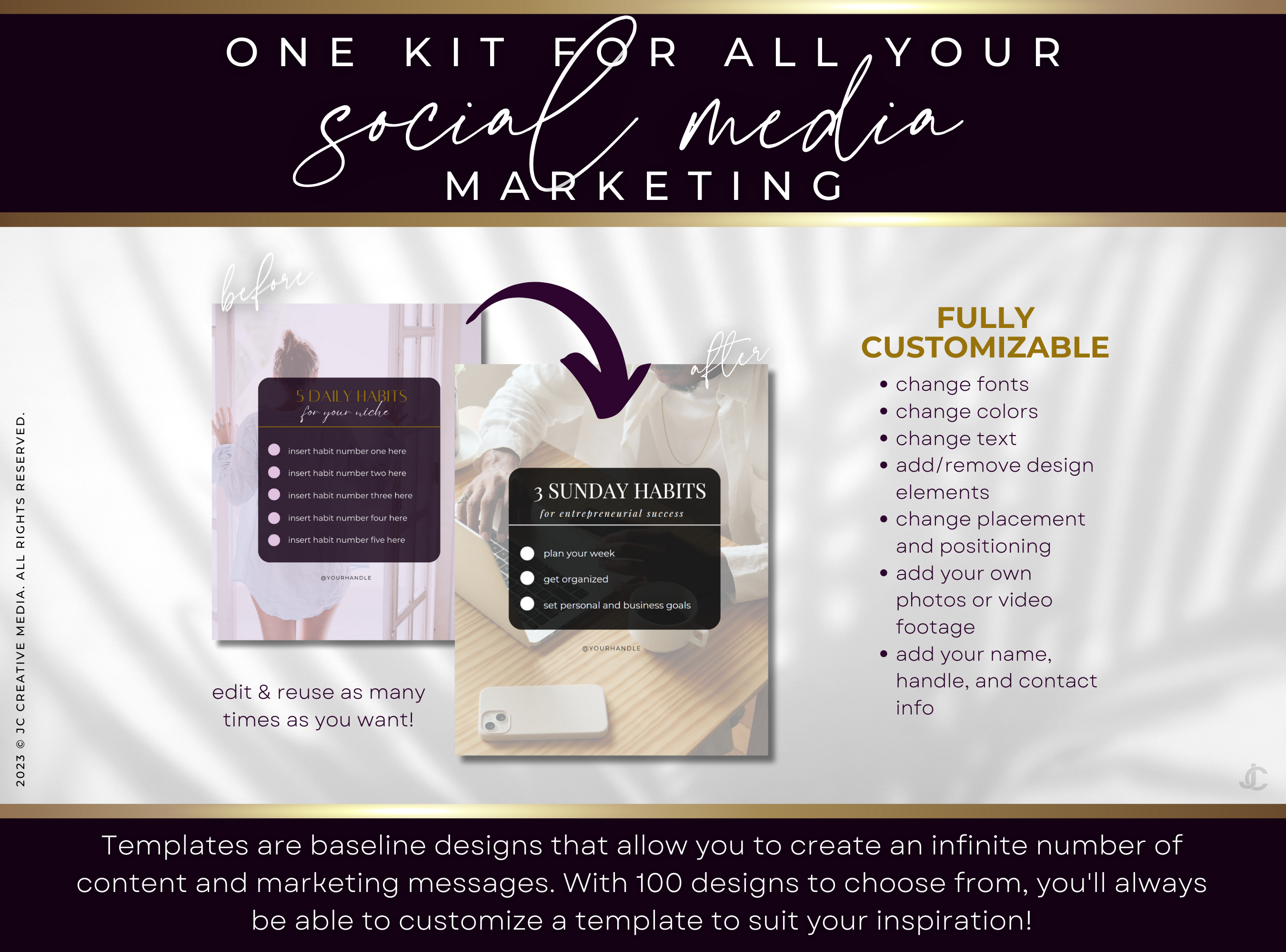 400+ Coaching Social Media Post Templates (Content, Infographics, & Marketing) | Elegance Collection™ Amethyst Edition