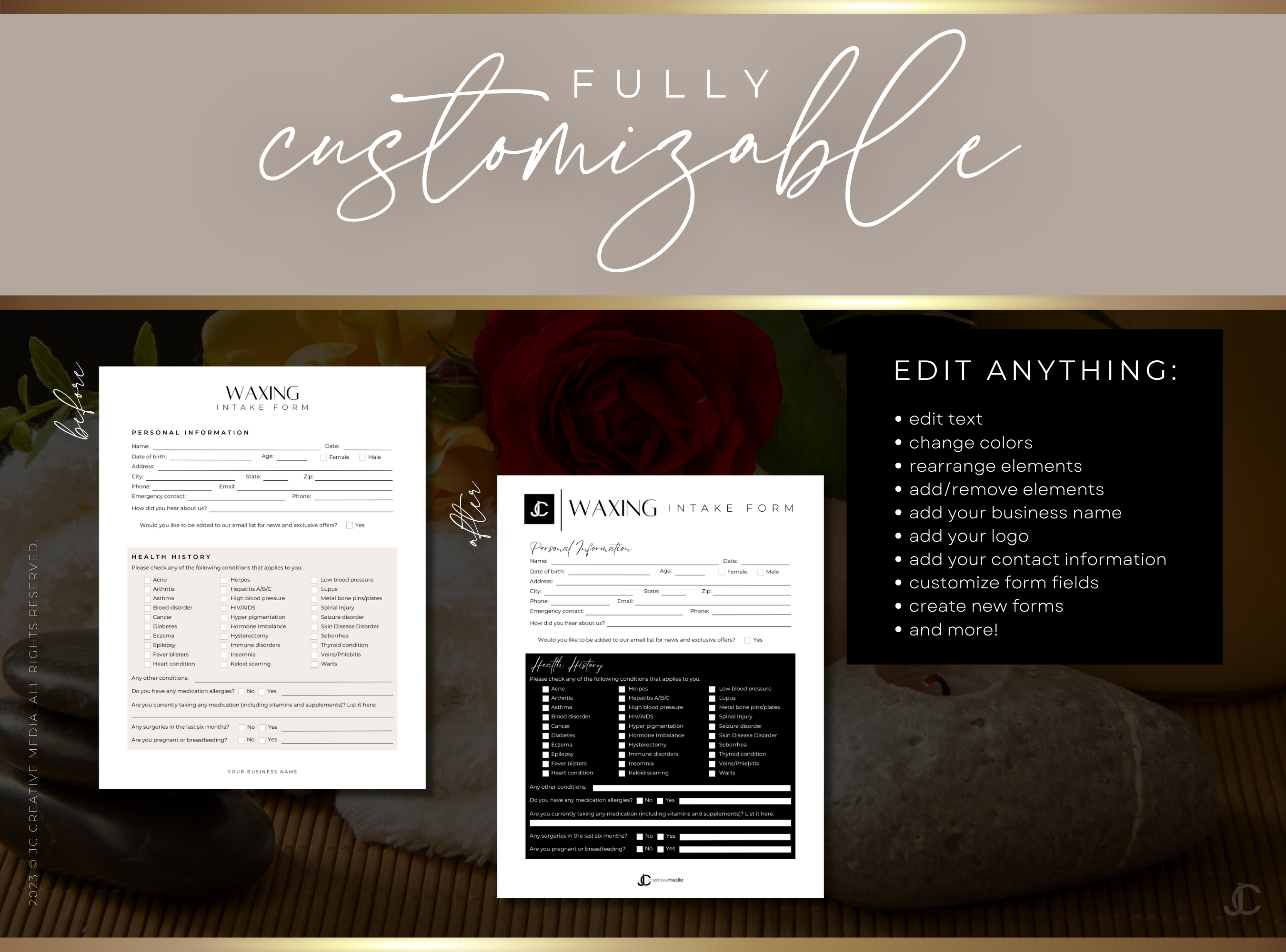 Esthetics Forms for Estheticians & Med Spas (Canva Templates) | Aesthete Collection™ Luxury Edition