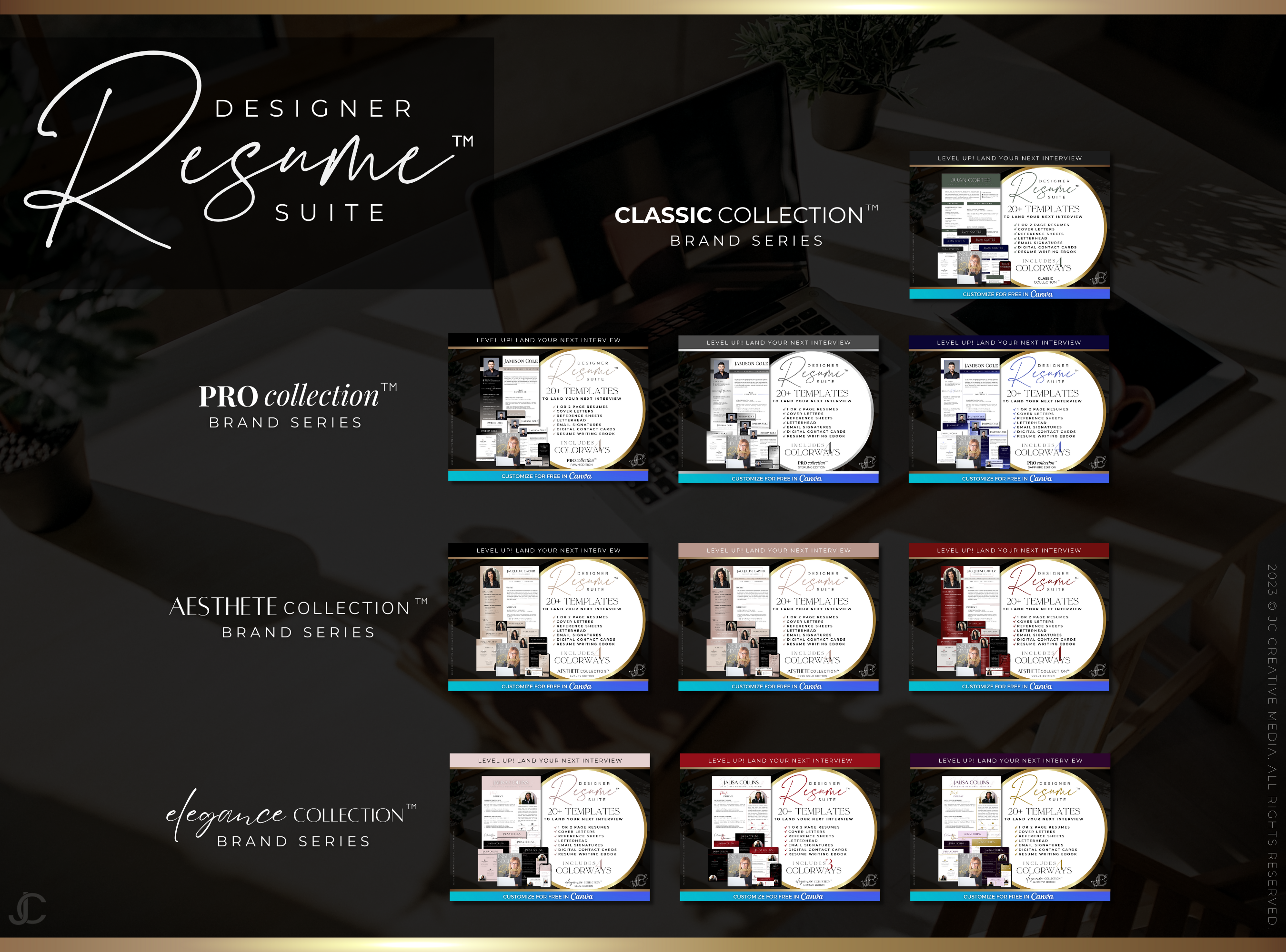 Designer Resume™ Suite (Canva Templates) | Elegance Collection™ Amethyst Edition